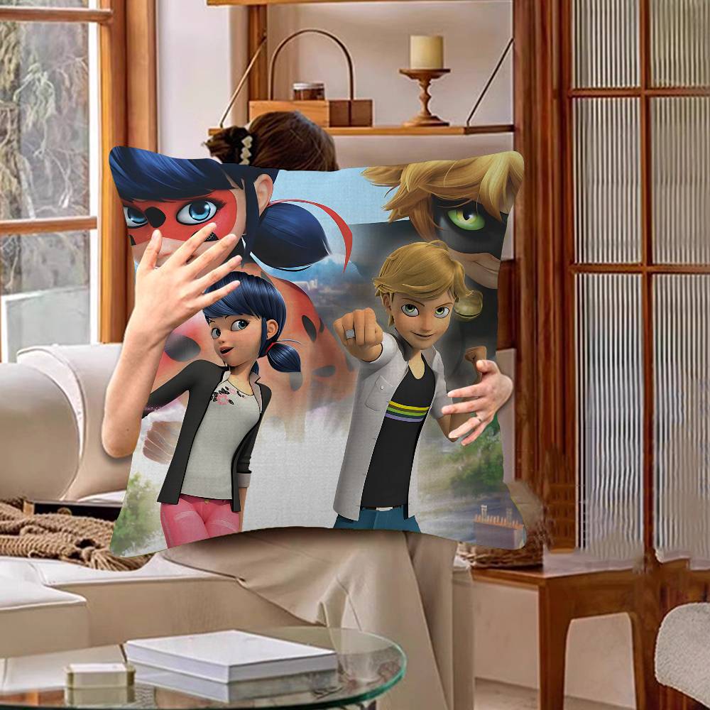 Cartoon Characters L-Ladybugs Cute Office Cushion Pillowcase Car Cushion Cover45X45CM Lumbar Pillowcase Sofa Pillowcover