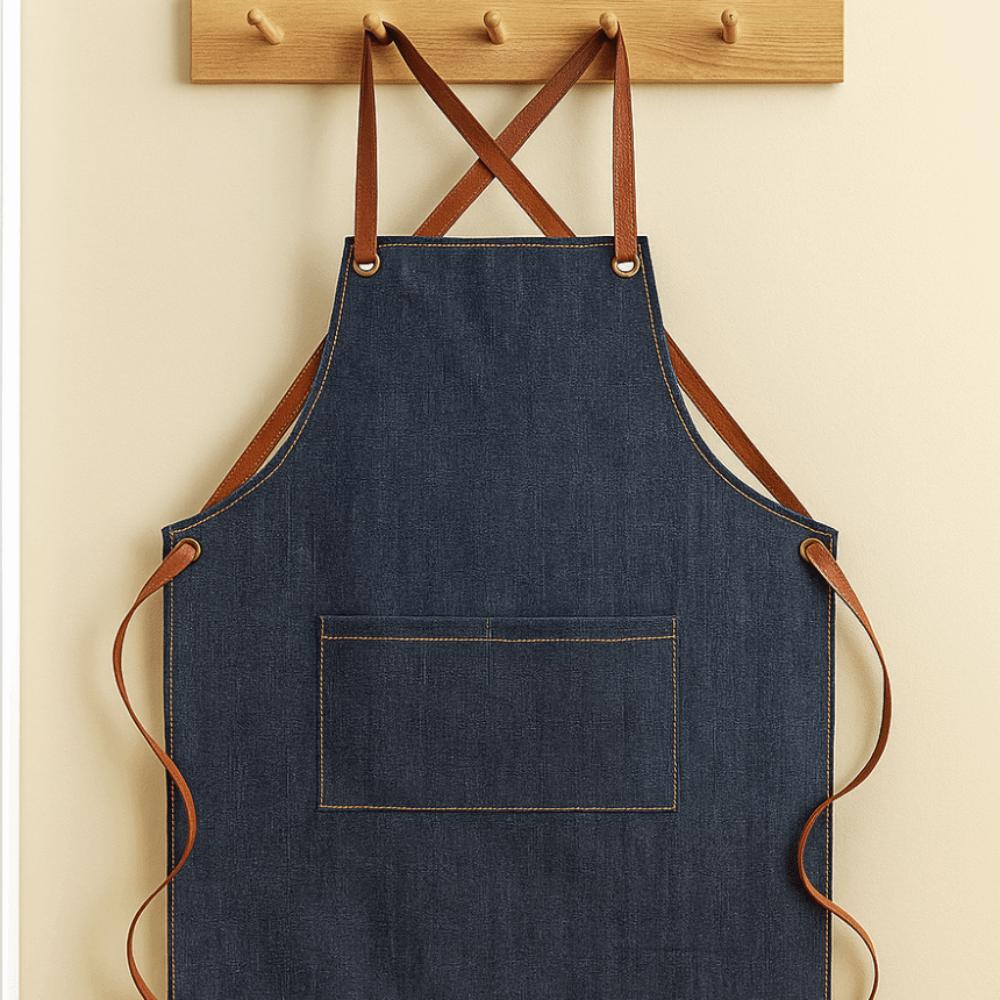 Dirt-resistant Cross Back Denim Apron with Pocket Studio Work Clothes  Bartenders