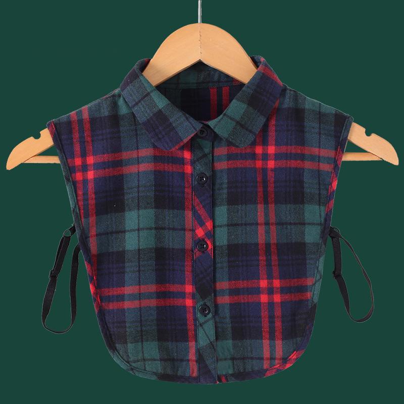 Červený károvaný odnímatelný límec pro dětské svetry a mikiny