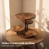 Rotating Display Stand Round Shelves 4tiers Dessert 360Degree Rustic Serving