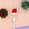 Christmas Straw Covers Cap Cartoon Silicone Drinking Straw Plug Tips Reusable Dust-proof Cup Cap Home Party Decoration