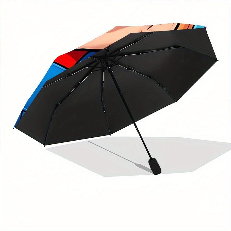 Mario Adventure Automatic Folding Cute Umbrella - Lightweight, Retractable Design with 8-Rib Durability, Perfect for Outdoor Adventures, Fas