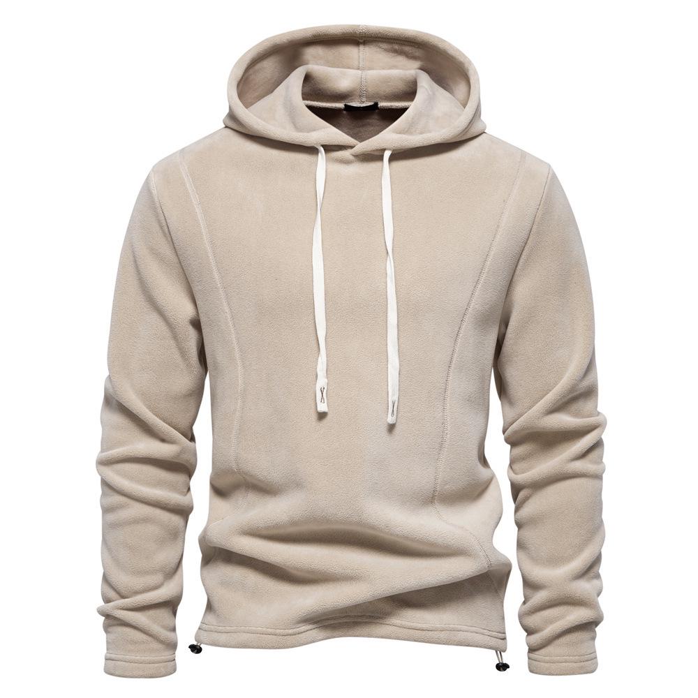 Men's Versatile Zip-Up Stand Collar Fleece Sweatshirt for Autumn/Winter