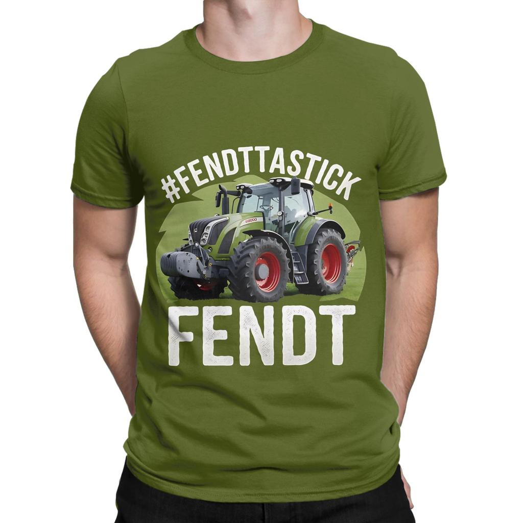 Fendt GerUnisex Tractoren fendttastick groen Nieuwigheid 100% Katoen T-shirt Fendt Tops T-shirts Voor Unisex