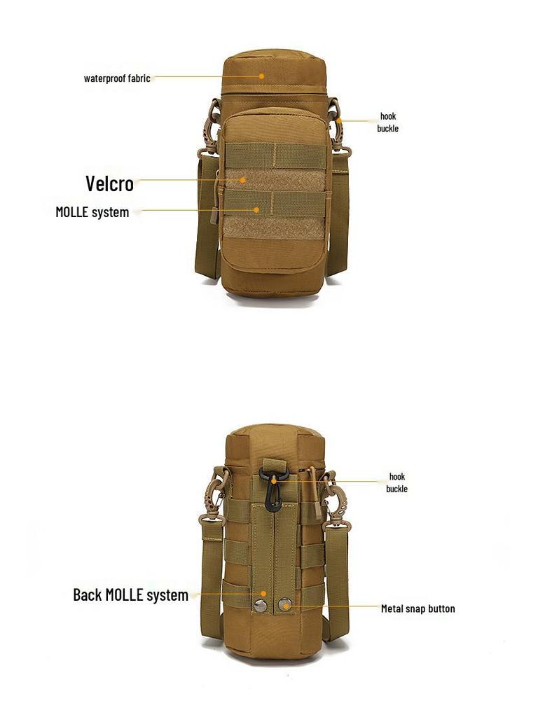 Multifunktionale Schultertasche für Camping & Radfahren mit Flaschenhalter