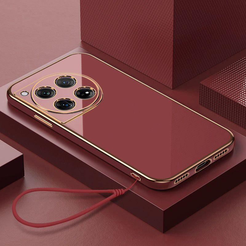 Für OnePlus Ace3 Hülle OnePlus Ace 3 Handyhülle Luxus Quadratische Beschichtung Stoßfest Silikon Rückseite Abdeckung Fundas