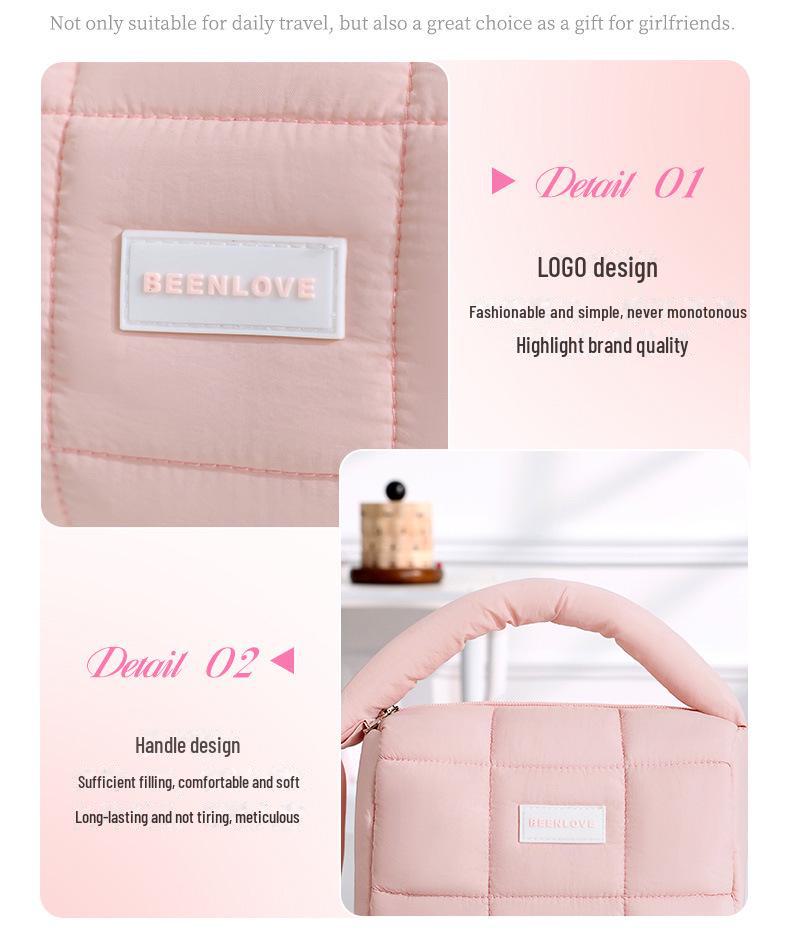 Candy Color Cotton Cosmetic Storage Bag - Large Capacity & High-end