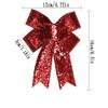 20PCS Christmas Bow DIY Christmas Tree Decoration Sequin Bow Holiday Decoration Red Small Bow Two Styles