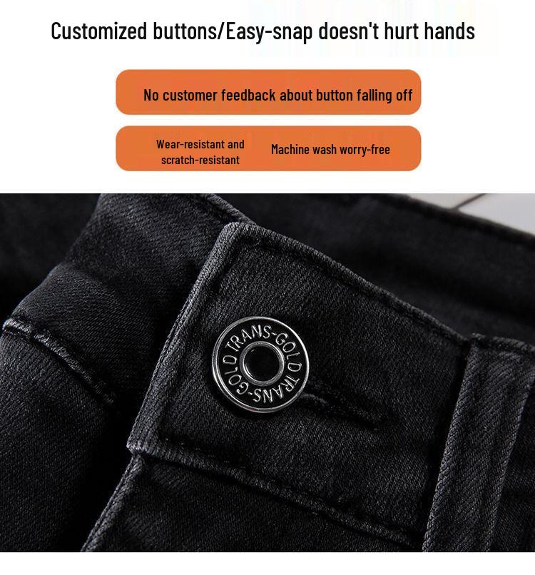 Women's High-Waisted, Slimming, Plus Size, Fleece-Lined Winter Jeans - Korean Style, Elastic Slim-Fit, Trendy Small Leg Pants