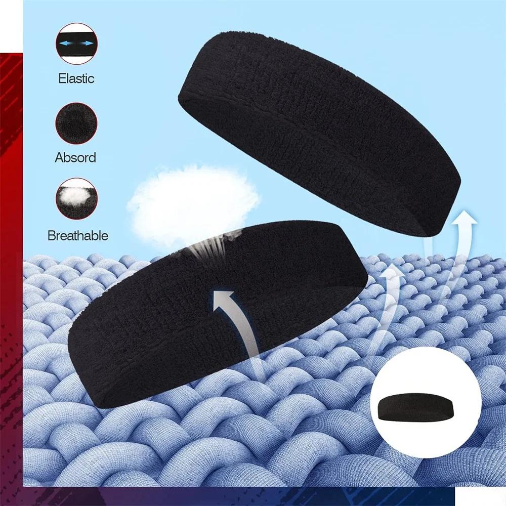 4pcs/pack New Style Sweatbands Sports Headband for Men & Women, Moisture Wicking Hairband Athletic Towel Headbands Head