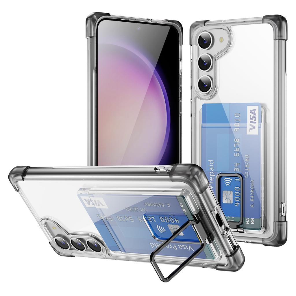 For Samsung Galaxy S23+ Case Reinforced Corners TPU + Acrylic Phone Cover with Kickstand Card Holder