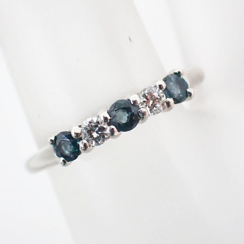 [Used] Pt900 Alexandrite/Diamond Ring / Size 10 / j52-3