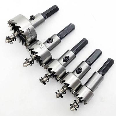 5 unids/set perforadora de acero de alta velocidad placa de hierro HSS sierra perforadora de acero inoxidable aleación de Metal Kit de herramientas de corte de hierro HMM