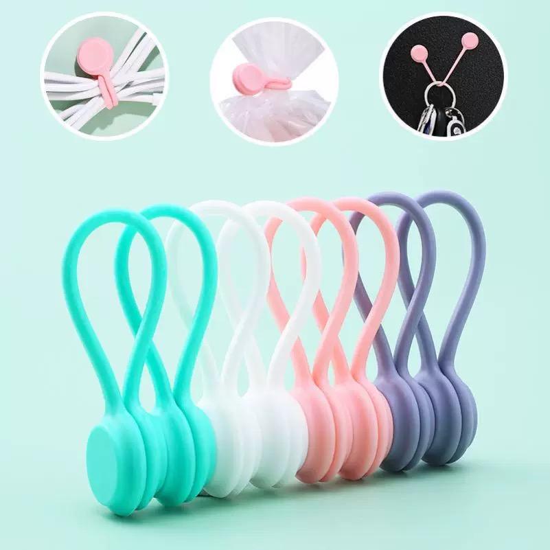 Reusable Magnetic Cable Ties, Cord Organizer, Silicone Magnetic Cord Ties for Bundling Stuff, Book Marker Fridge Magnets