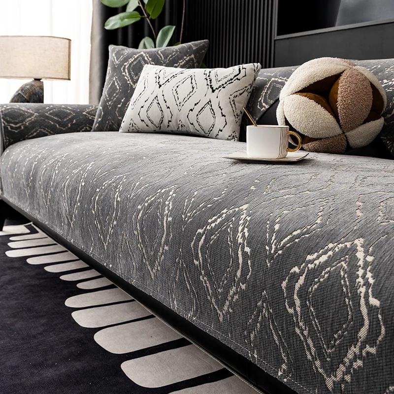 

Современная и простая подушка для дивана из шенилла, универсальная противоскользящая и пылезащитная подушка для дивана для гостиной 90x90