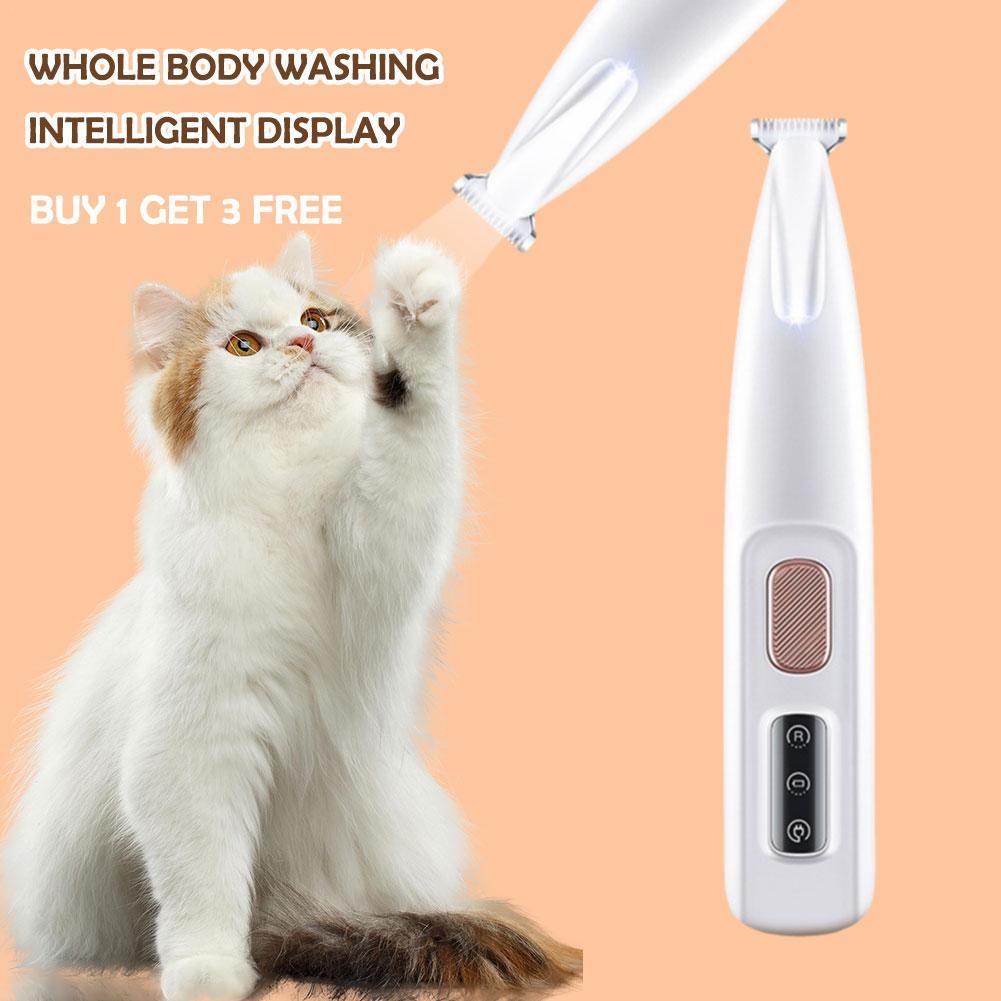 

New Dog Paw Trimmer With LED Light Fully Waterproof Pet Foot Hair Trimmer Professional Dog Cat Care Pet Grooming Supplies