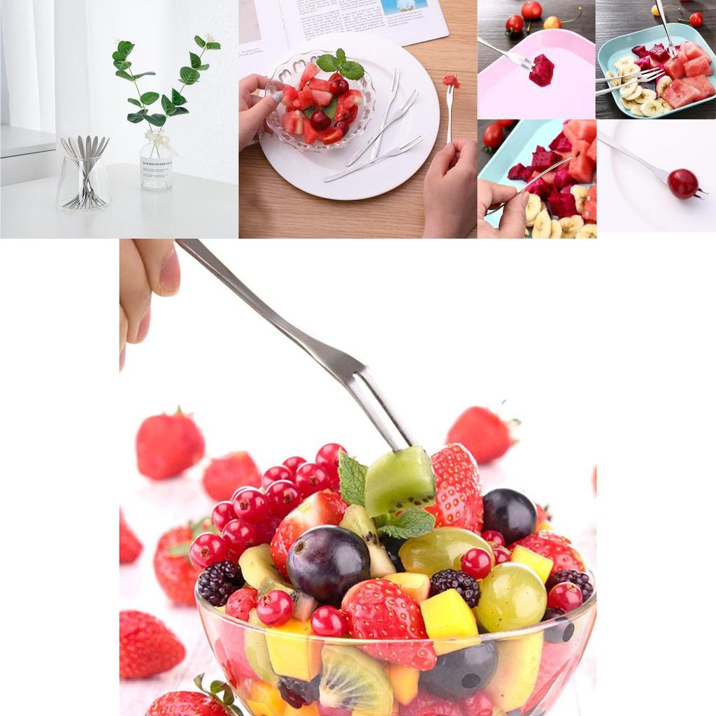 Talheres de Mesa Ocidentais de Aço Inoxidável Garfos de Frutas Pequenos Elegantes Utensílios para Lanches Bolos Sobremesas