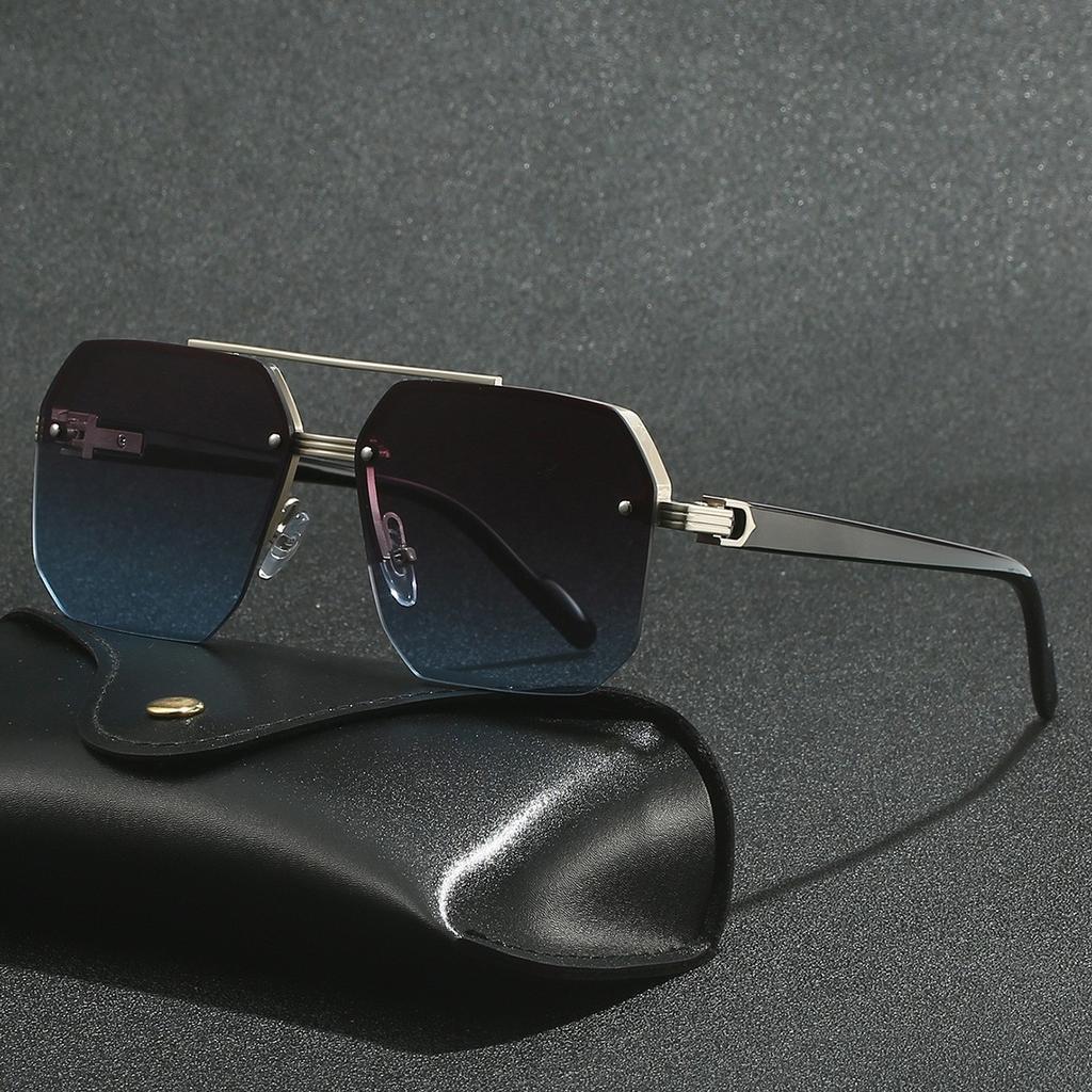 Lunettes de soleil Polygon Rectangle Mode Monture Métal Femmes Hommes Grandes Lunettes de Soleil Carrées pour Femme Homme Dégradé Voyage Oculos