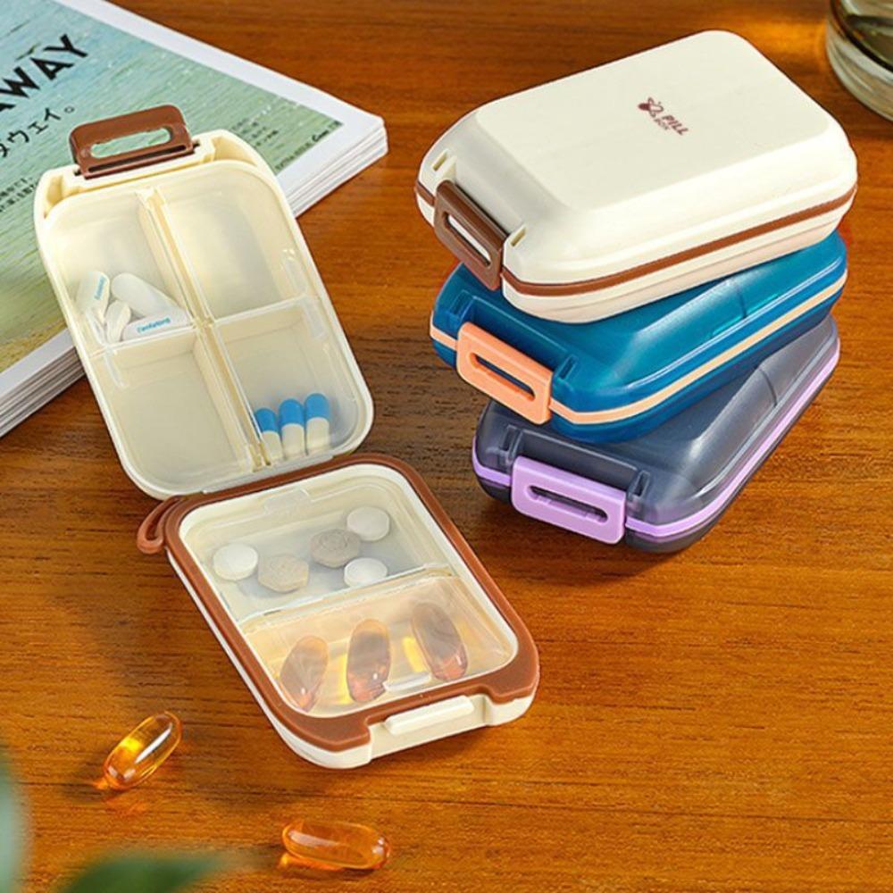 Frosted Travel Pill Dispenser Translucent Mini Medicine Box Weekly Pill Case Drug Separation