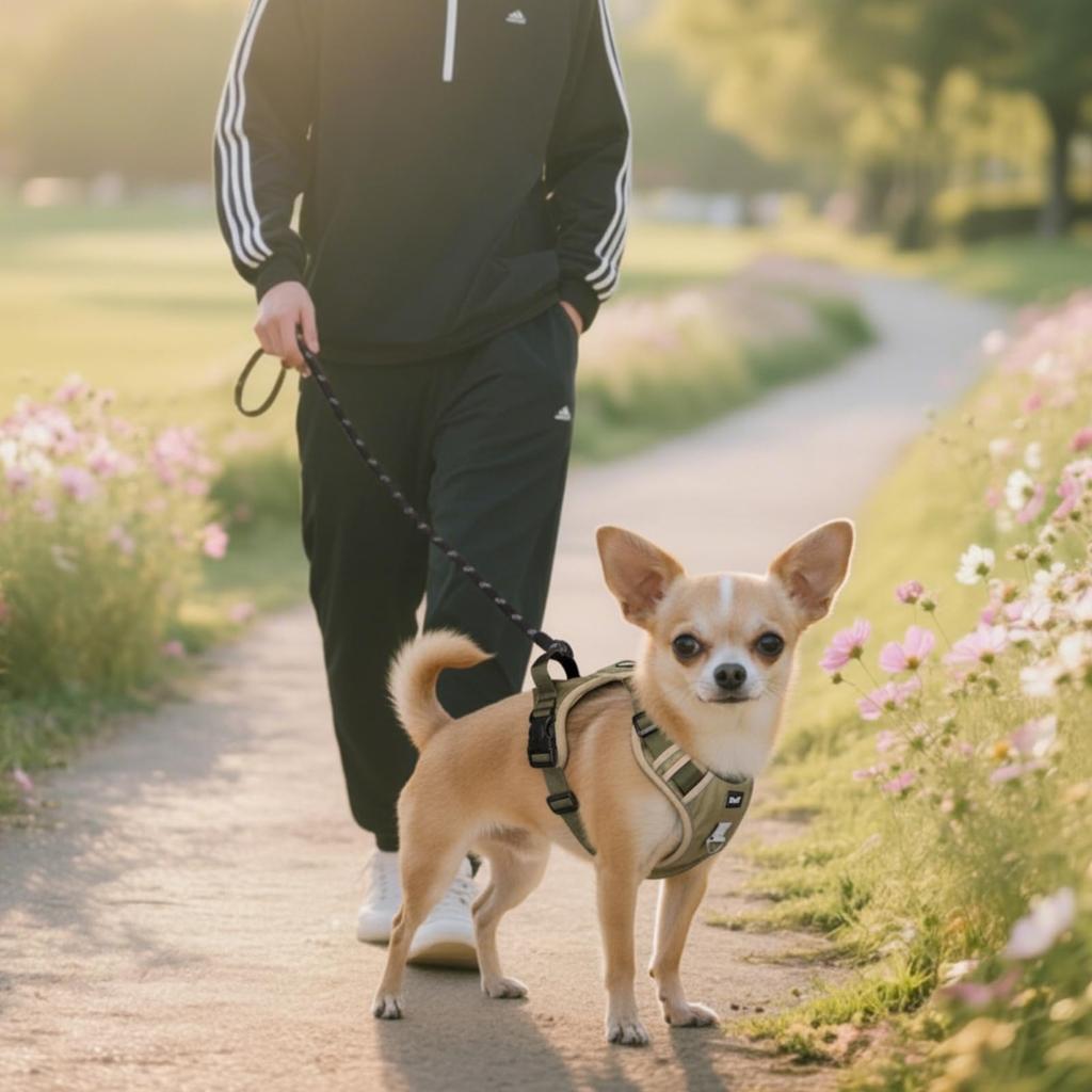 Dog Harness Set for Small and Designed To Prevent Slipping Out or Includes a Breathable Mesh and 1680D Oxford Reflective for Nighttime Easy To Put