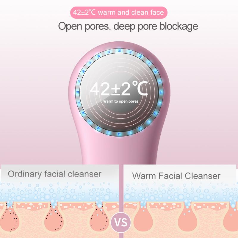Facial Cleansing Brush Ddevice Face Scrubber Waterproof Face Scrub Brush Electric Silicone Face Scrubber Cleanser Brush