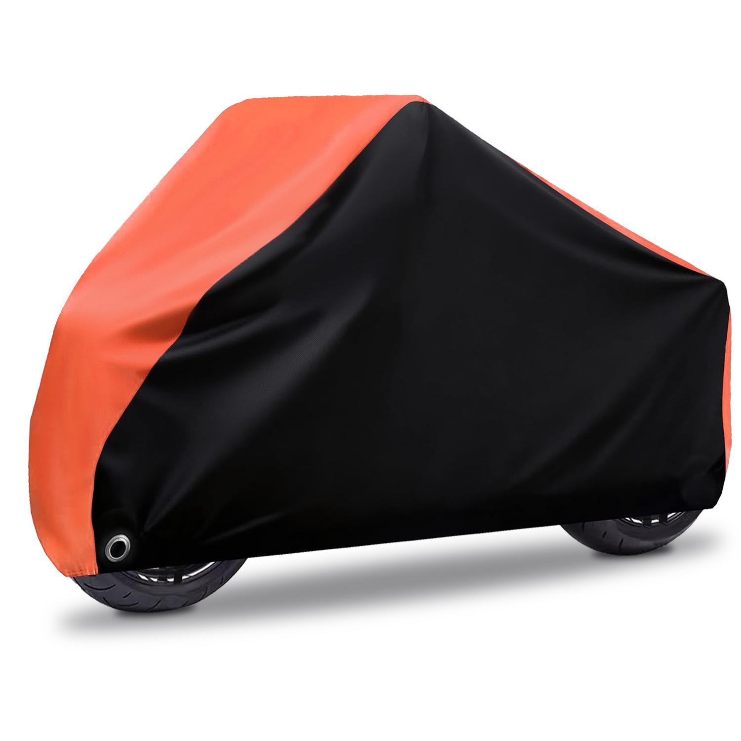 

2026 Upgraded Rainproof & Sunproof Motorcycle Cover Black and Orange