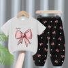 2Pcs/Set Summer Sets Children's Clothing Girls Kids Toddler Clothes Cute Fashion T-shirt Top + Pants Baby Girl Clothes