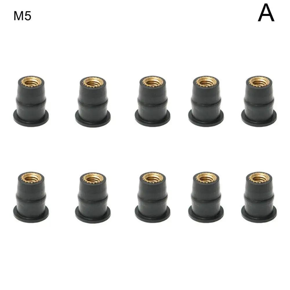 

10 шт. M5/M6 Болты-колодцы для мотоциклетного ветрового стекла, комплект винтов для обтекателя, универсальный крепеж для ветрового стекла J4Y8