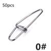 Steel Pieces Fishing Stainless 50 Snap Quick Lock Clip Safety Connector Accessories Lure Tackle Hook Clip