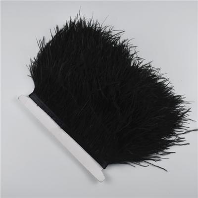 1M 5M 10Meter 8-10CM Zwarte Struisvogelveren Versieringen Natuurlijke Witte Struisvogelveren voor Handwerk Lint Franje voor Rok Feestkleding