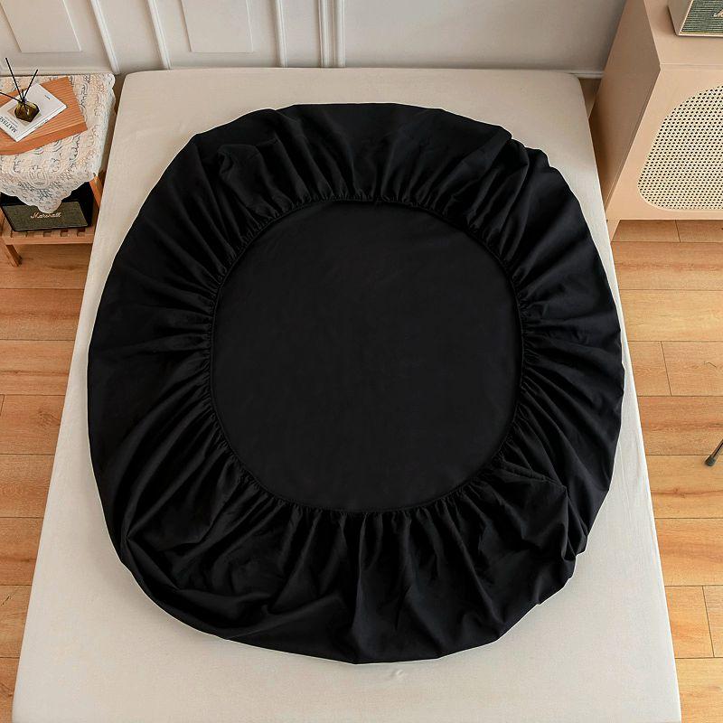 Black Fitted Sheet Home Bed Linen 90x200 Bed Cover with Elastic Band tampa de colchão Double Bedsheet(Pillowcase Need Order)