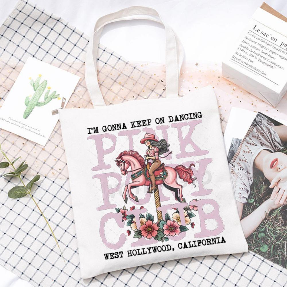 

Pink Pony Club2025 Fashion Shoulder Bag Women s Shopping Eco-friendly Bag Large Capacity Canvas Messenger Bag No specification