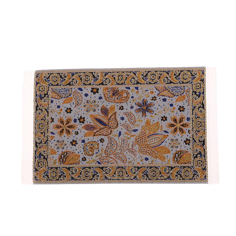 1:12 Dollhouse Miniature Handmade Woven Floor Mat Mini Floor Rug Cover Carpet Weaving Carpets Model Bedroom Home Furniture Decor