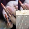 Golden Flower Stamping Retro Petal Metal Tender Leaves Branches Slash Leaves Ginkgo Plant 5D Nail Art Sticker Manicure Decal