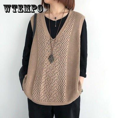 Gilet da donna senza maniche maglione solido capispalla vintage scollo a V top lavorato a maglia femminile semplice gilet da donna autunno inverno