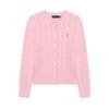 Polo Cable-Knit Cotton Crewneck Cardigan Women Cardigans Pink WMPOSWENDW20133-650