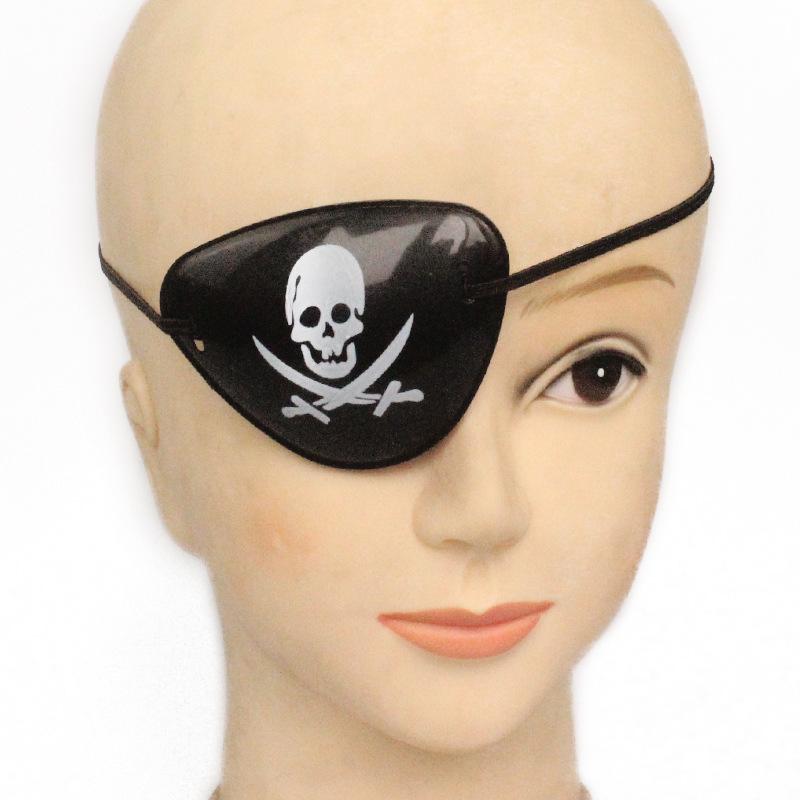 1pc Halloween Makeup Decoration Props Plastic Pirate Pirate Eyepatch One-eyed Dragon Skull Eyepatch