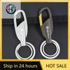 For Car Sticker Zinc Alloy Car Key Chain Anti-Lost Keychain With KeyRing For Alfa Romeo 156 159 147 4C 8C 166 Giulia VD7