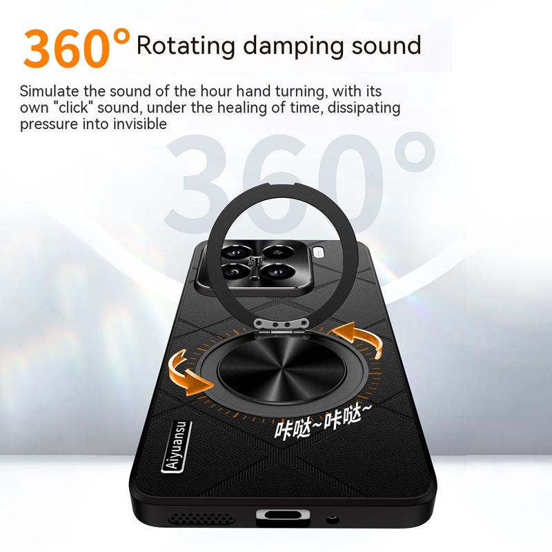 360 Bracket For Xiaomi 15 Pro Case Holder Ring Cover For Xiaomi 15 Pro Mi Mi15 Phone Case Shell Stand Fashion Leather Skin