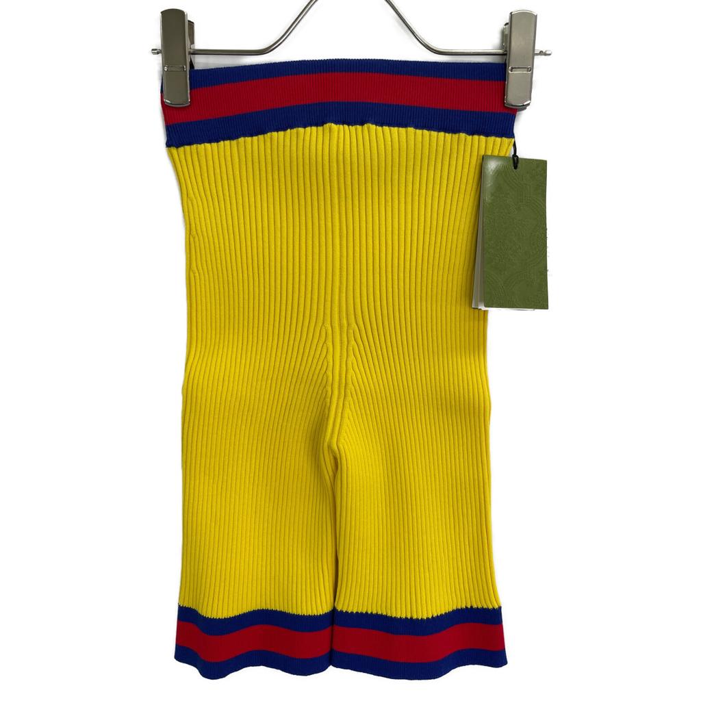 Gucci 739825 Yellow Stretch Viscose Short with Web Knit Short Pants Bottoms XS yellowUsed