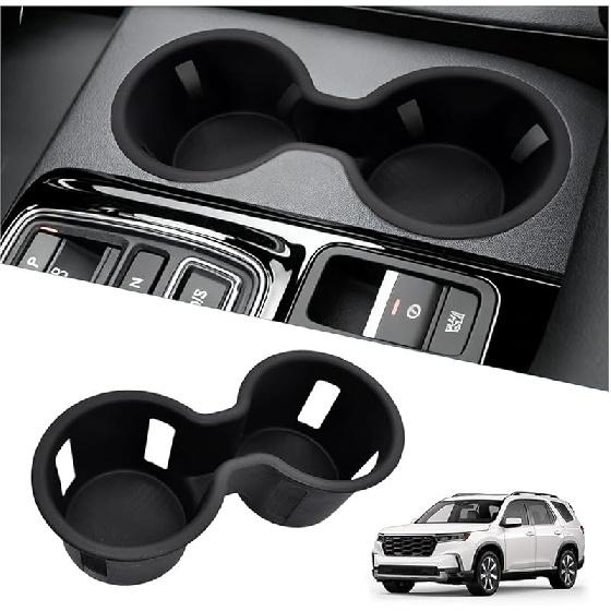 Cup Holder Erts Compatible With Ford Explorer -2024 Accessories, Non-Slip Silicone Center Console Cup Holder Protector Organizer For Explorer