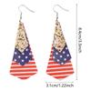 Retro Inspired Lightweight Earrings with Unique Multi Layer Print and Flag Sequins Portable for Festive Occasions