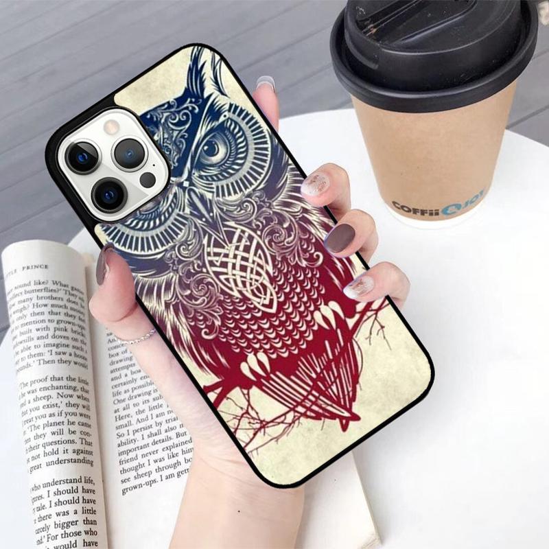 Owl Animal Pattern Phone Case For iPhone 17 Air 13 12 14 15 16  Cover For Apple Pro Max 6S Plus Coque