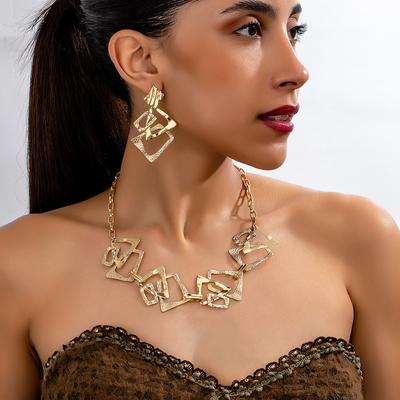 Personalized, Fashionable, Irregular Geometric Earrings Necklace Set for Woman