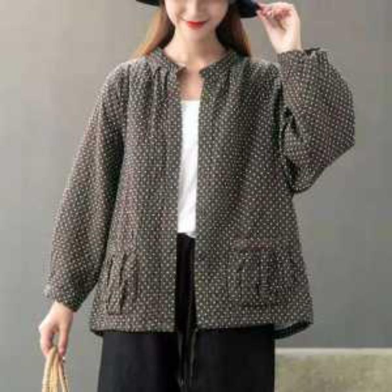 Cotton and Linen Jacket for Women Versatile Loose 2025 Spring Autumn New Literary Retro Thin Long-sleeved Top