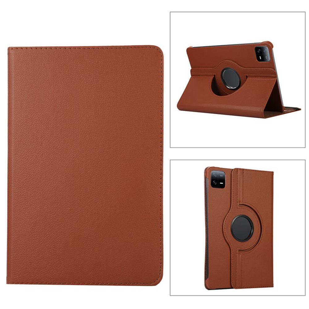 

360 Rotation Stand Cover PU Leather Case for Xiaomi Pad 7 Mi Pad 7 Pro Case Coque Cover for Xiaomi Pad 7 11.2 2024 Case MiPad7 11.2 2024 коричневий