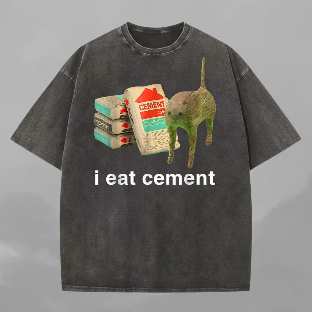 I Eat Cement Cursed Cat Shirt, Comfort Colors Shirt, Meme shirt, Funny Shirt, Cursed Cat