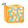 Tension Relief Gadgets Ice Cube Stress Toy, Glow-in-the-Dark Snowflake Filled Cube, Clear Sensory Toy Luminous Adults and Kids Soft Balls