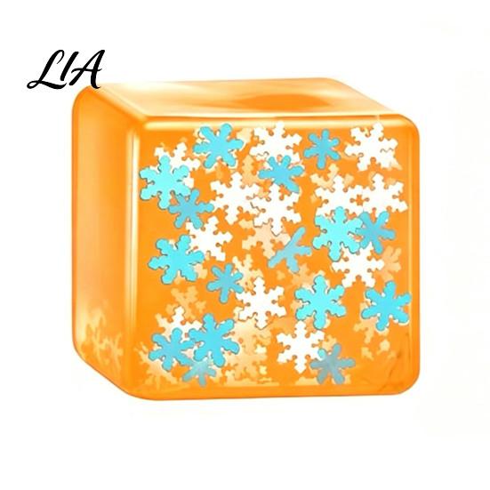 Tension Relief Gadgets Ice Cube Stress Toy, Glow-in-the-Dark Snowflake Filled Cube, Clear Sensory Toy Luminous Adults and Kids Soft Balls