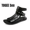 Fashion Fashion Leather Men's Sandals 2025 New Summer Shoes High Quality Beach Sandals Outdoors Roman Casual Designer Shoes Mocassins